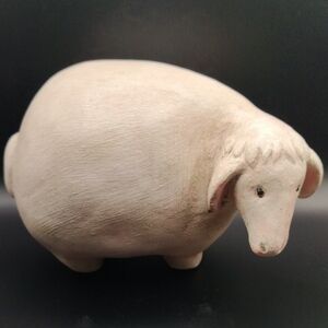Sheep Figurine 5" L 3.75” H Roly-Poly Style Resin Material